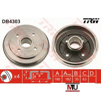 Тормозной барабан TRW DB4303