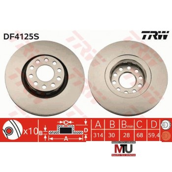 Тормозной диск TRW DF4125S