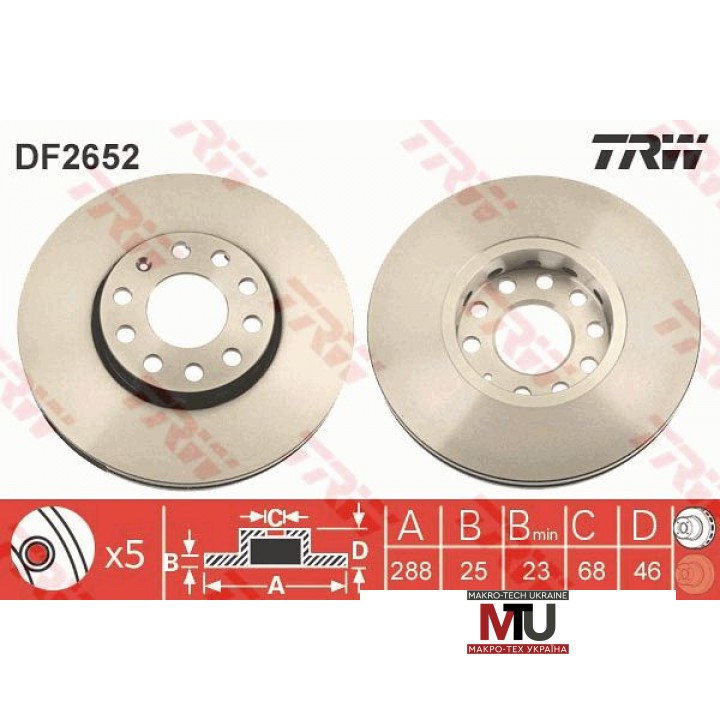 Тормозной диск TRW DF2652