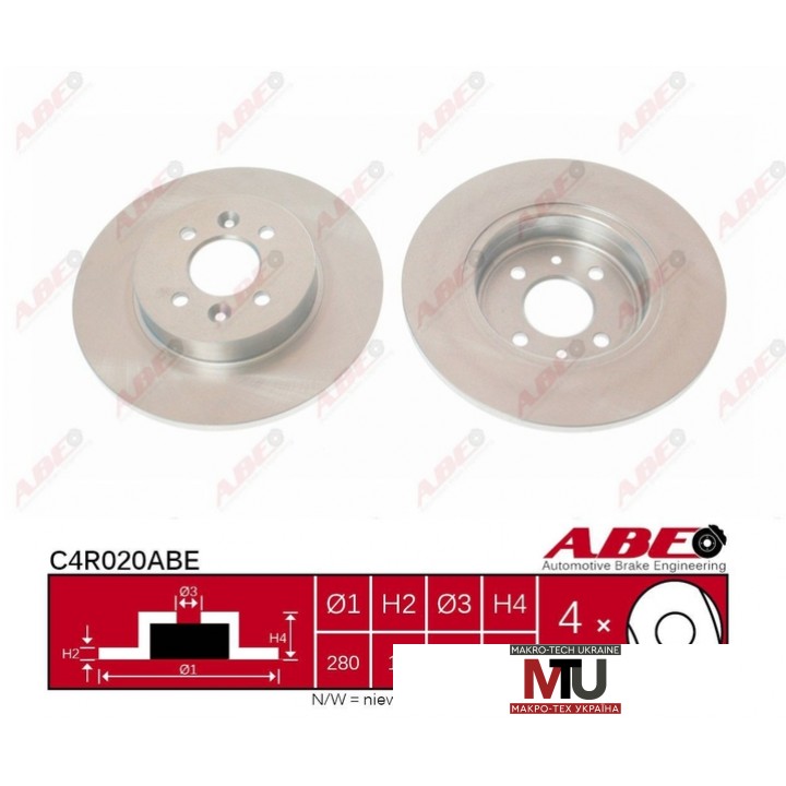 Тормозной диск ABE C4R020ABE