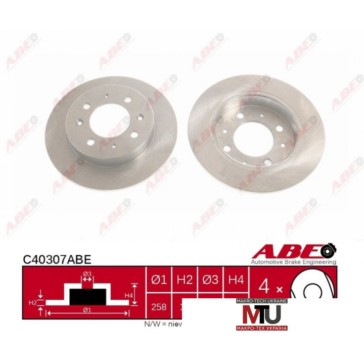 Тормозной диск ABE C40307ABE