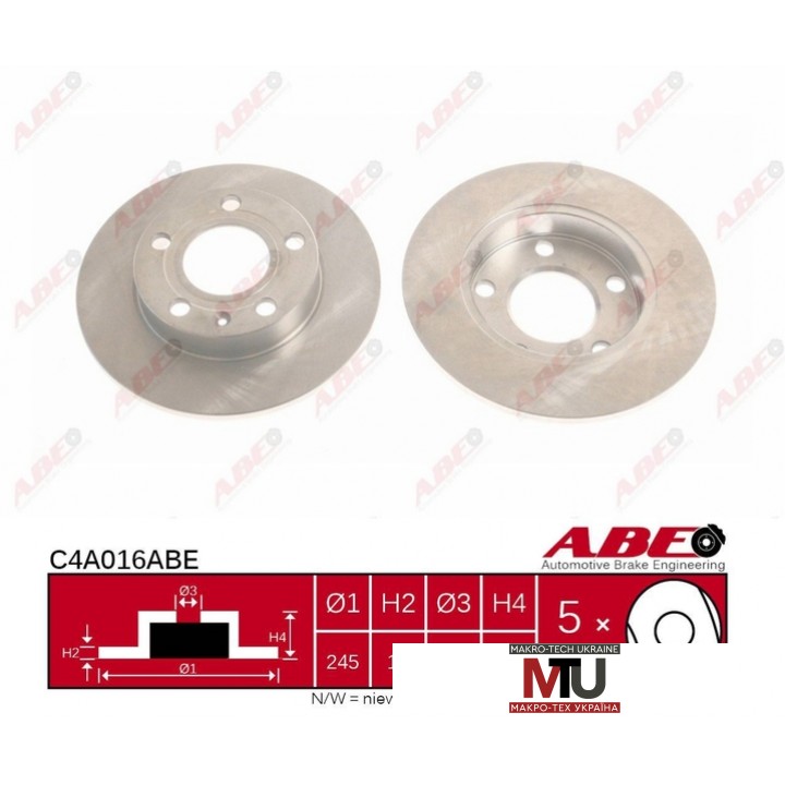 Тормозной диск ABE C4A016ABE