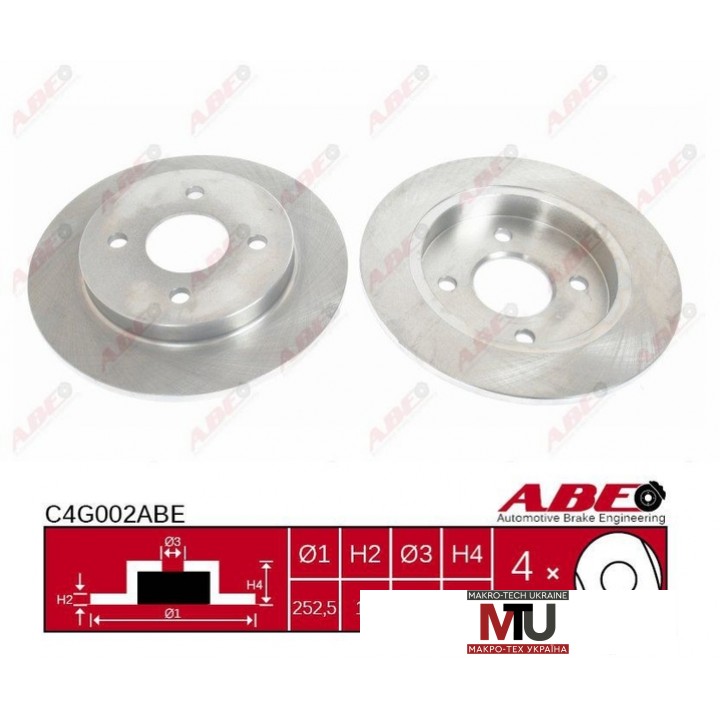 Тормозной диск ABE C4G002ABE