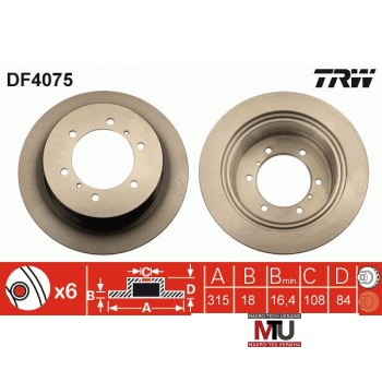 Тормозной диск TRW DF4075