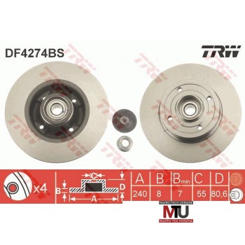 Тормозной диск TRW DF4274BS