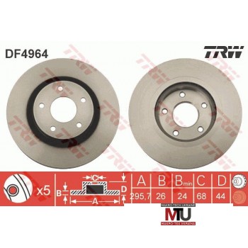 Тормозной диск TRW DF4964