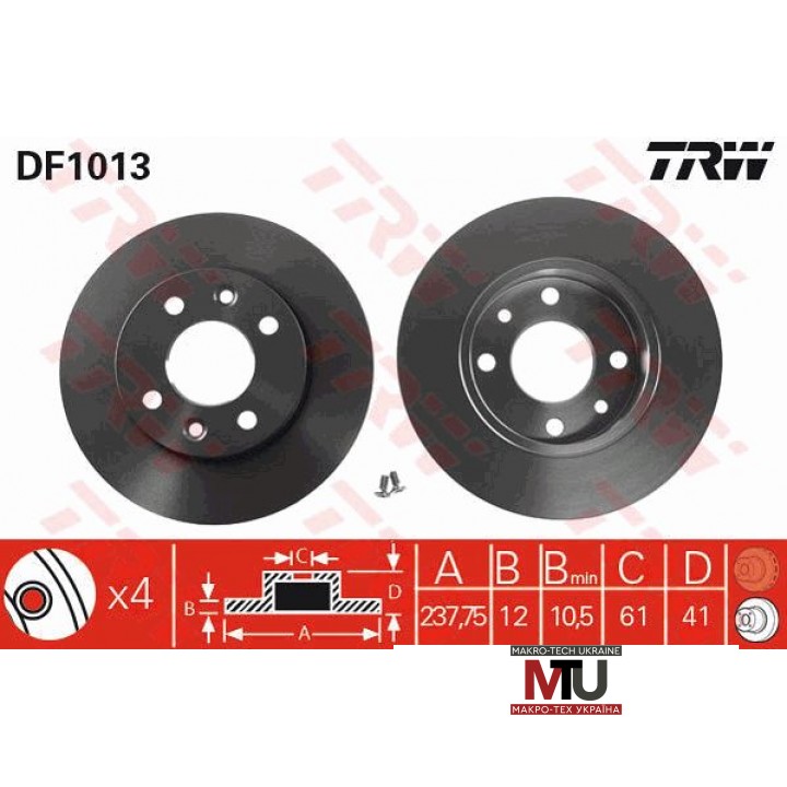 Тормозной диск TRW DF1013