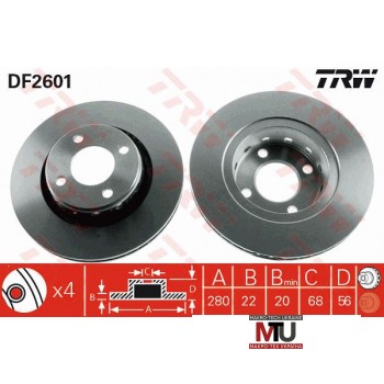 Тормозной диск TRW DF2601