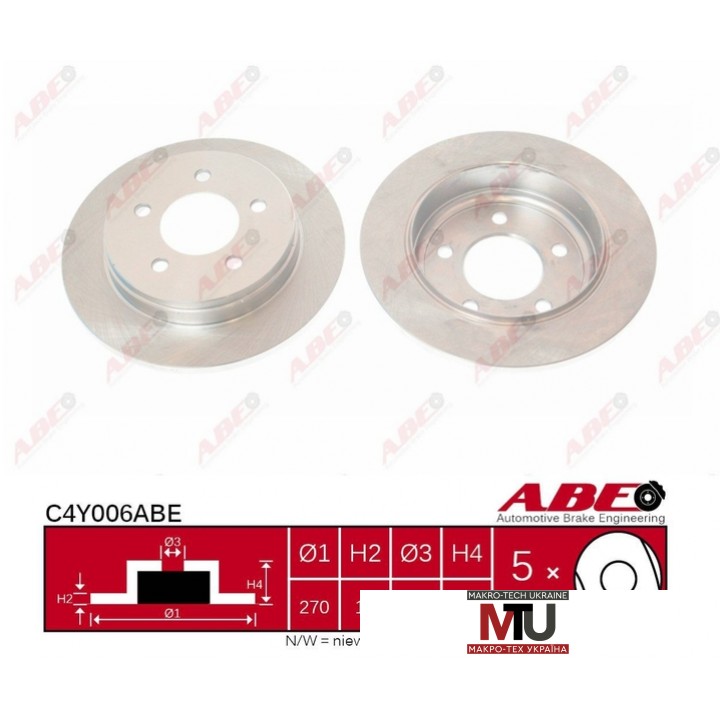 Тормозной диск ABE C4Y006ABE