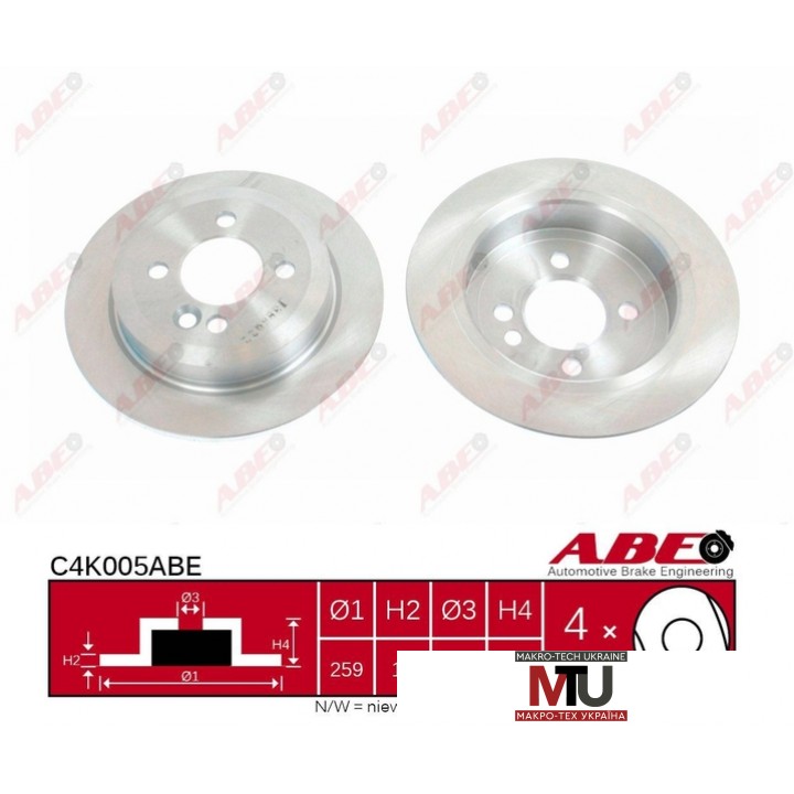 Тормозной диск ABE C4K005ABE