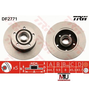 Тормозной диск TRW DF2771