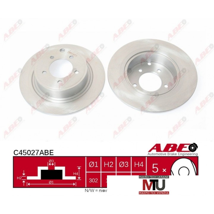 Тормозной диск ABE C45027ABE