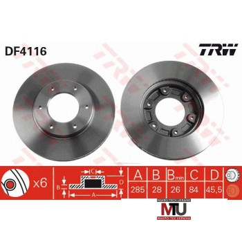 Тормозной диск TRW DF4116