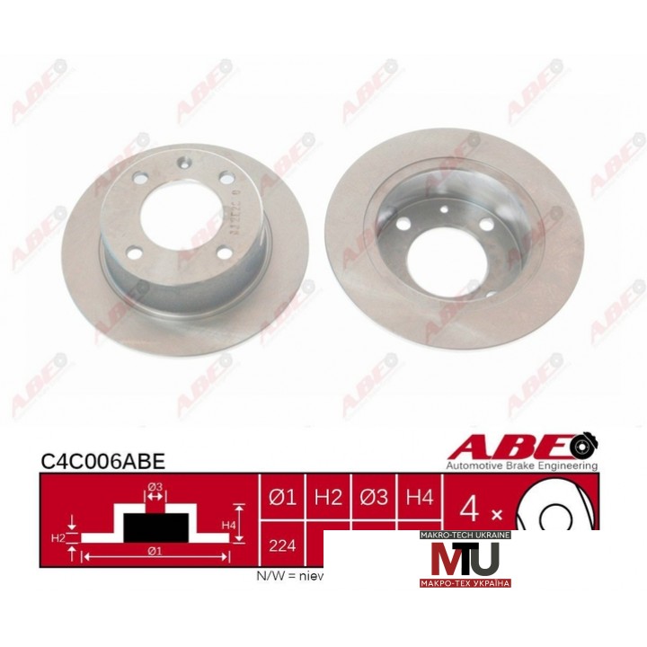 Тормозной диск ABE C4C006ABE