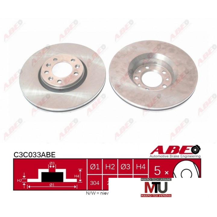 Тормозной диск ABE C3C033ABE