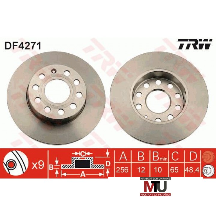 Тормозной диск TRW DF4271