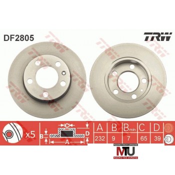 Тормозной диск TRW DF2805