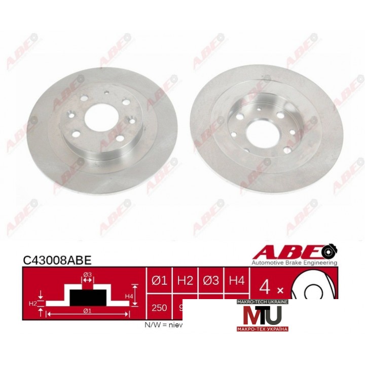 Тормозной диск ABE C43008ABE