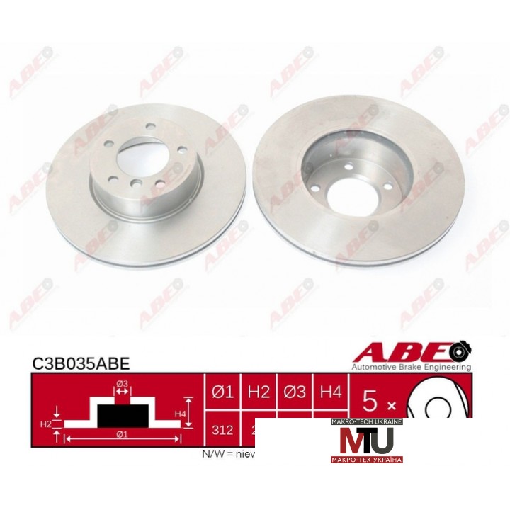Тормозной диск ABE C3B035ABE