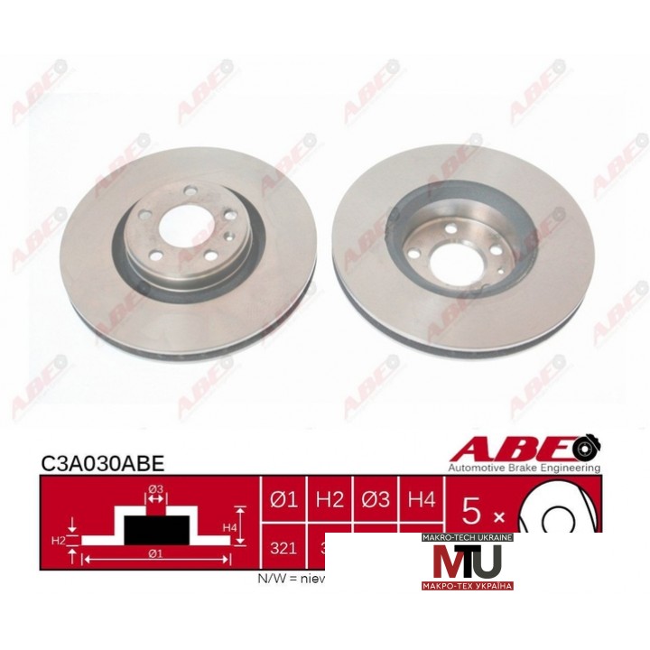 Тормозной диск ABE C3A030ABE