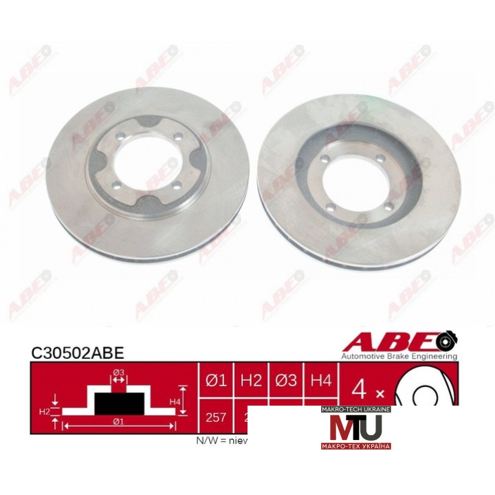 Тормозной диск ABE C30502ABE