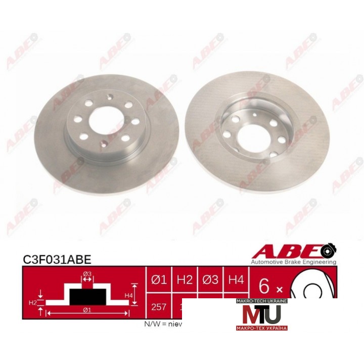 Тормозной диск ABE C3F031ABE
