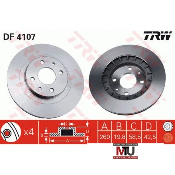 Тормозной диск TRW DF4107