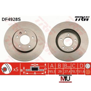 Тормозной диск TRW DF4928S