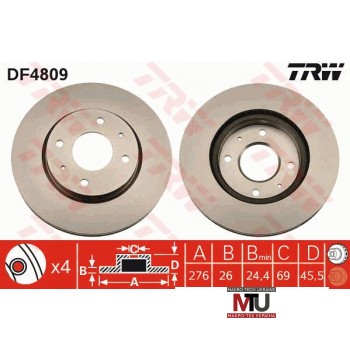 Тормозной диск TRW DF4809