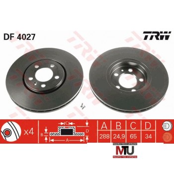 Тормозной диск TRW DF4027