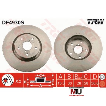 Тормозной диск TRW DF4930S