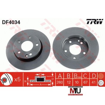 Тормозной диск TRW DF4034