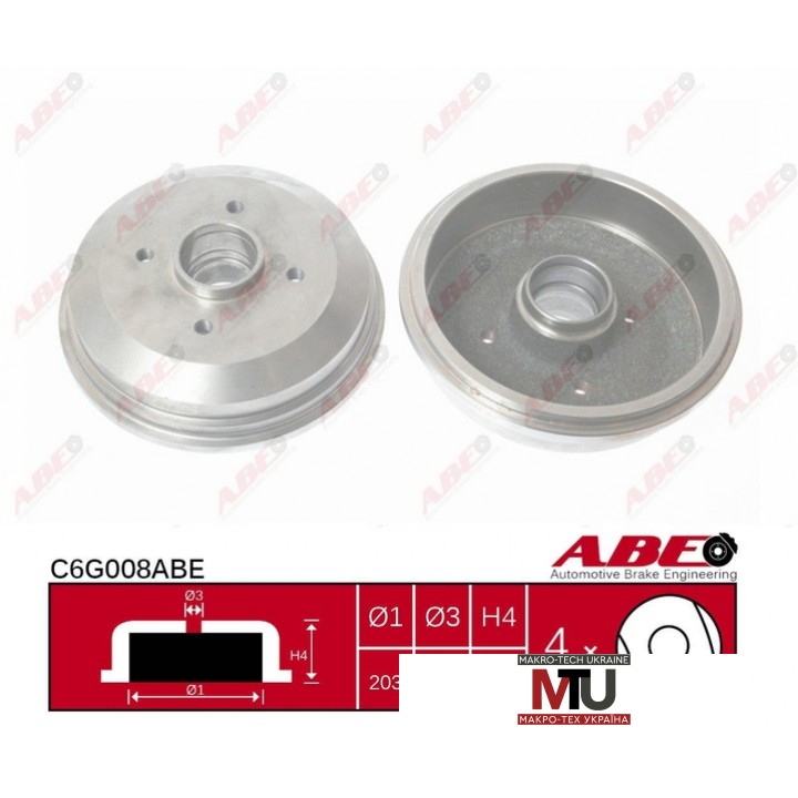 Тормозной барабан ABE C6G008ABE