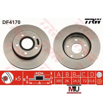 Тормозной диск TRW DF4170