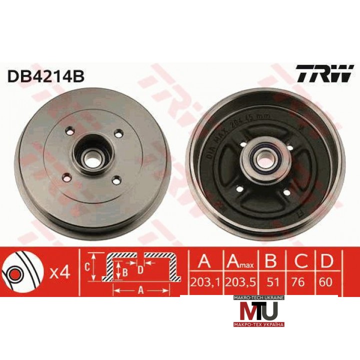 Тормозной барабан TRW DB4214B