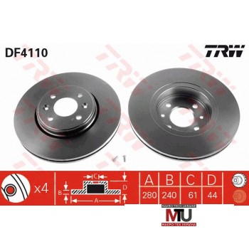 Тормозной диск TRW DF4110