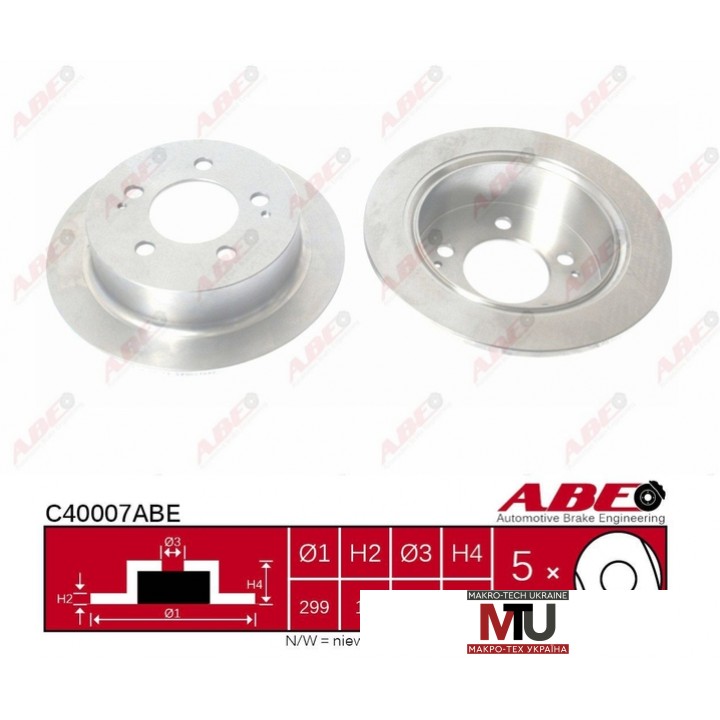 Тормозной диск ABE C40007ABE