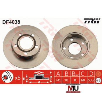 Тормозной диск TRW DF4038