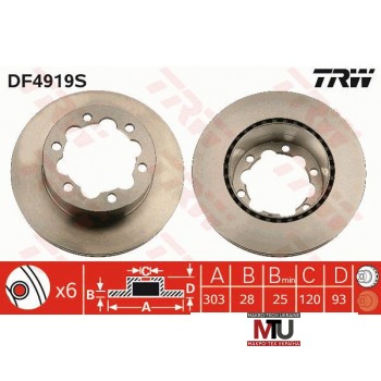 Тормозной диск TRW DF4919S