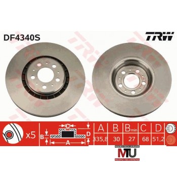 Тормозной диск TRW DF4340S