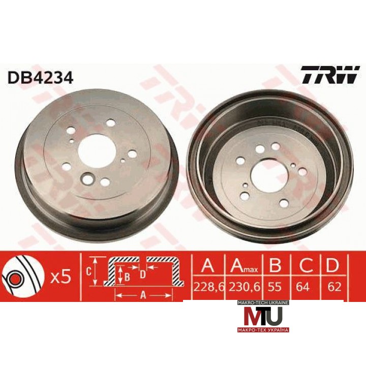 Тормозной барабан TRW DB4234
