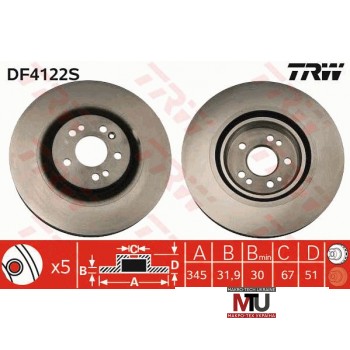Тормозной диск TRW DF4222S