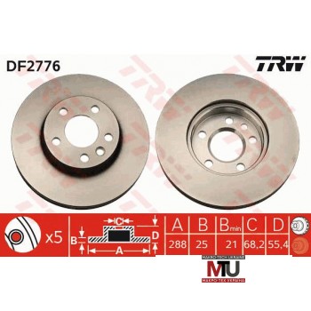 Тормозной диск TRW DF2776