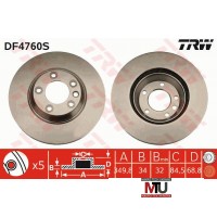 Тормозной диск TRW DF4760S