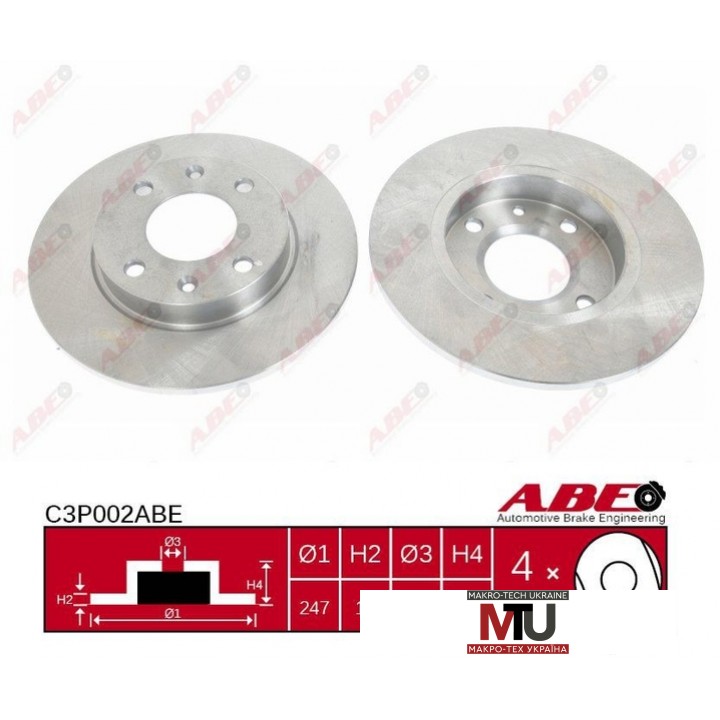 Тормозной диск ABE C3P002ABE
