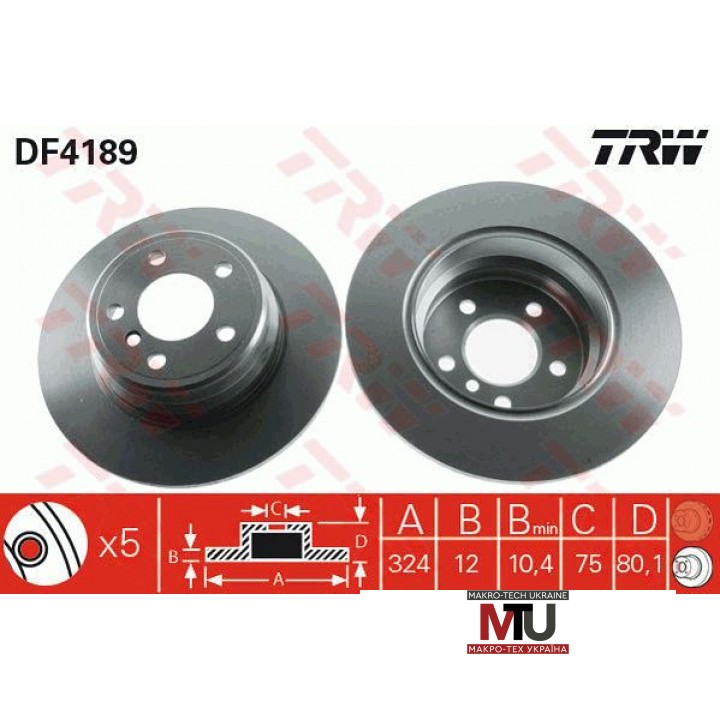 Тормозной диск TRW DF4189