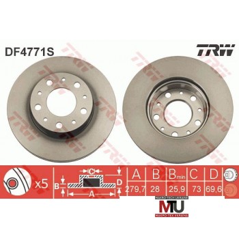 Тормозной диск TRW DF4771S