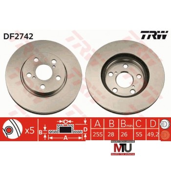 Тормозной диск TRW DF2742