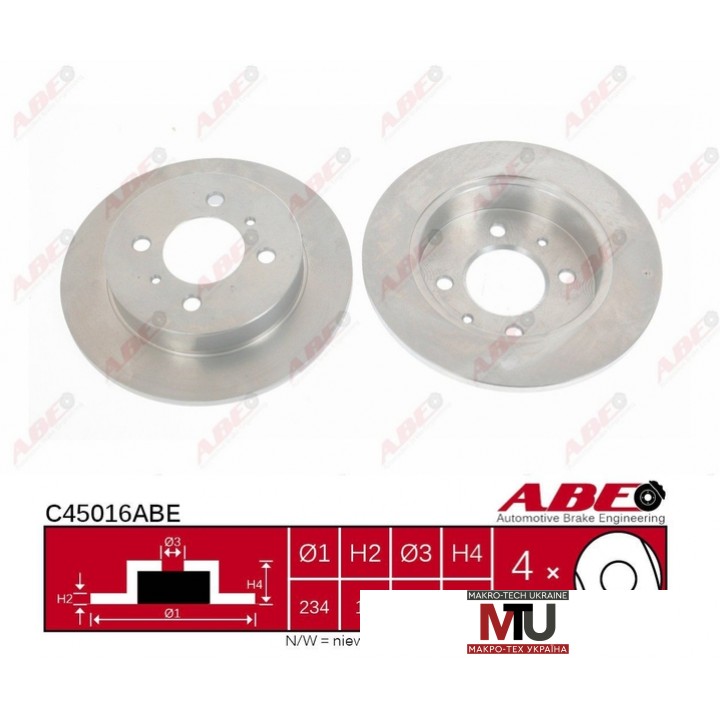 Тормозной диск ABE C45016ABE