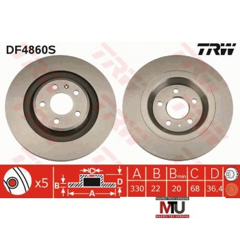Тормозной диск TRW DF4860S
